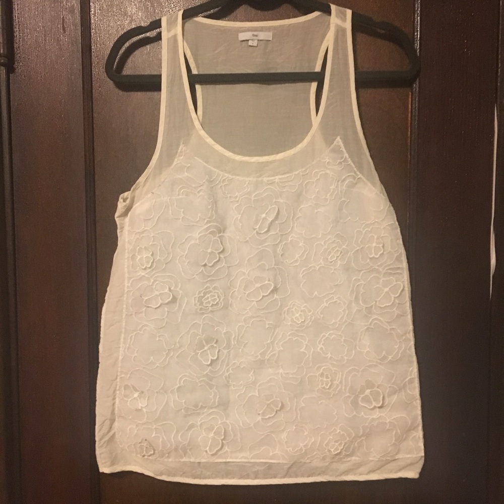 3D flower silk-cotton racerback tank